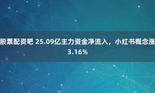 股票配资吧 25.09亿主力资金净流入，小红书概念涨3.16%